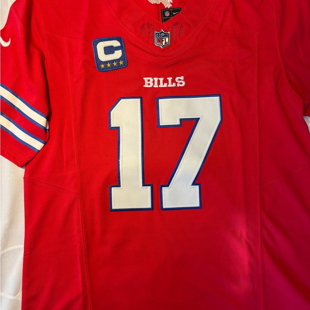 Nike Red Josh Allen Color Rush Jersey 17 Buffalo Bills - Picture 2 of 4
